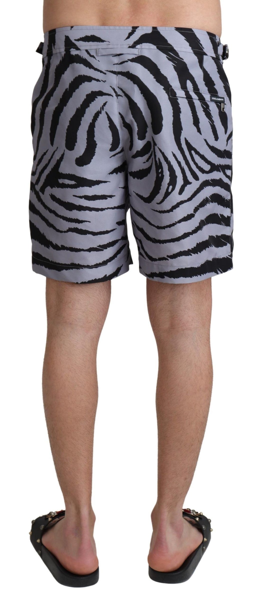Grå zebramönstrade strandshorts