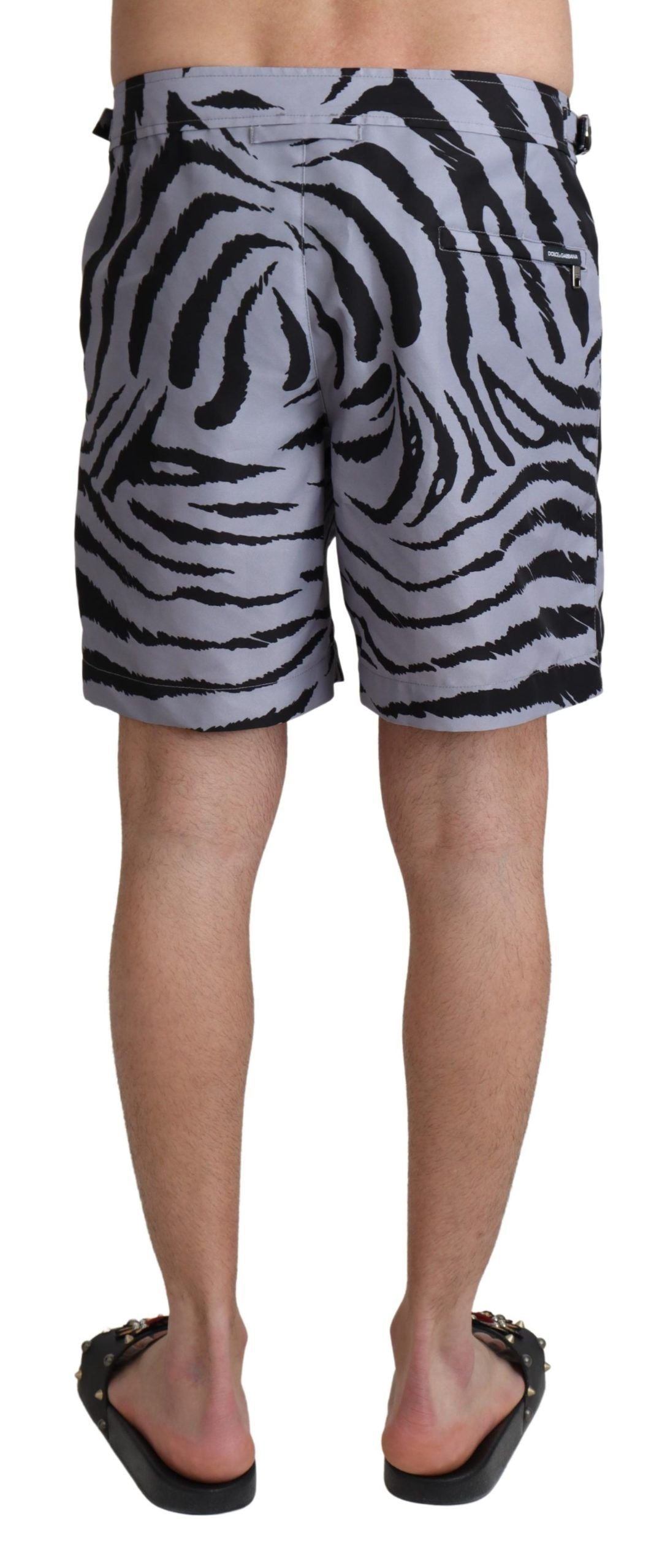 Grå zebramönstrade strandshorts
