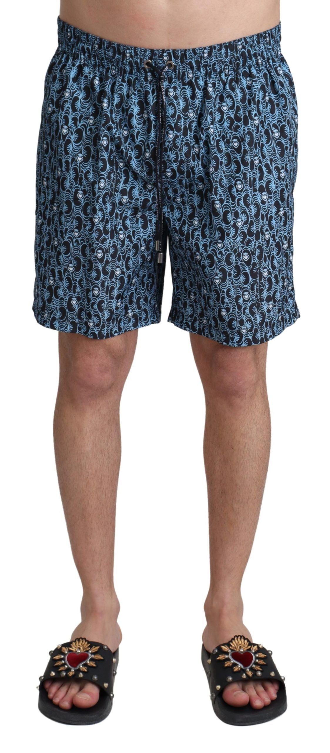 Blå Mönstrade Mönstrade Strandkläder Shorts Badkläder