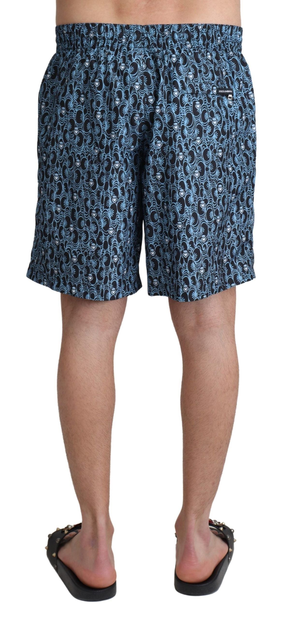 Blå Mönstrade Mönstrade Strandkläder Shorts Badkläder