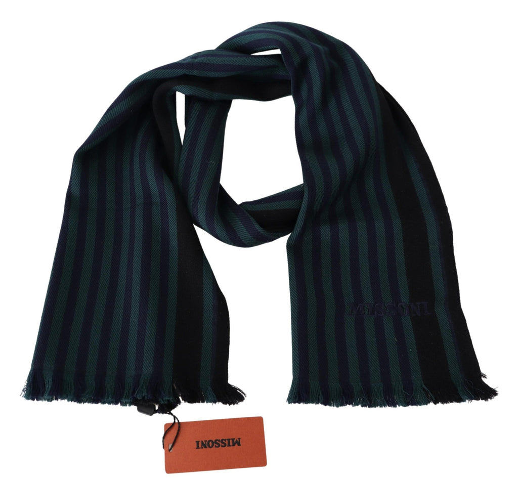 Flerfarget stripete ull unisex halssjal