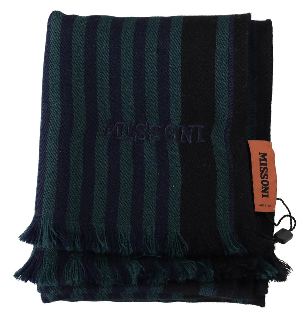 Flerfarget stripete ull unisex halssjal