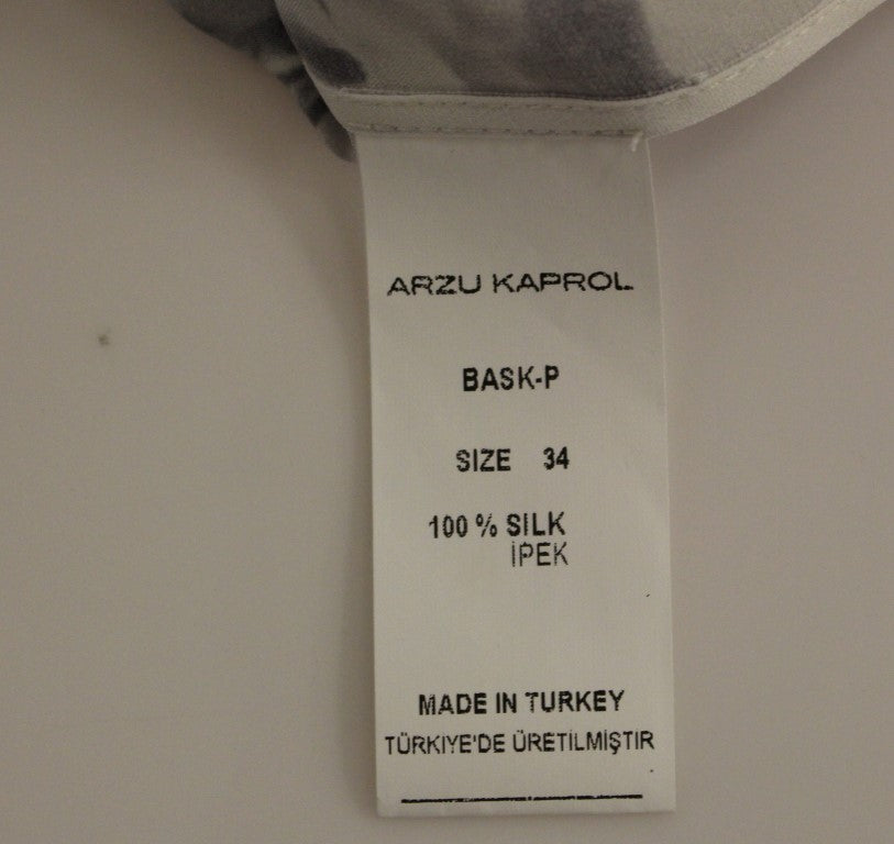 Arzu Kaprol Gråblå Siden Ärmlös Topp Skjorta