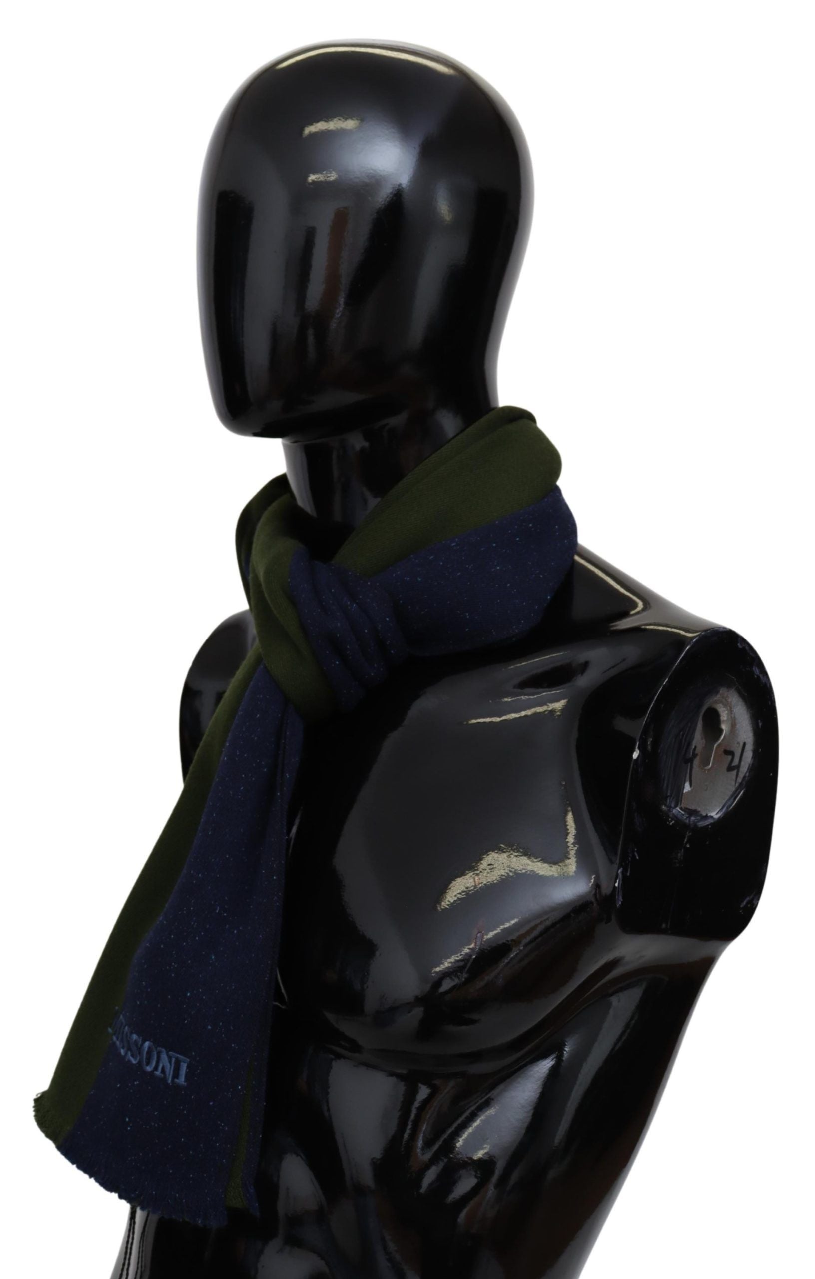 Missoni Grönrandig Ull Unisex Halsduk Blå