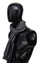 Missoni Gray Stripes Pattern 100% Wool Unisex Neck Wrap Scarf