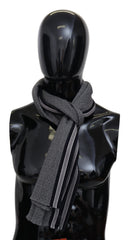 Missoni Gray Stripes Pattern 100% Wool Unisex Neck Wrap Scarf