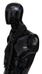 Missoni Grå Ull Unisex Halsduk med Fransar och Logotyp