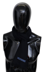 Missoni svart stickad unisex halsduk i 100 % ull