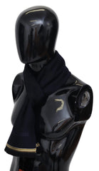 Missoni Svart Unisex Halsduk med Fransar och Omlottkrage i 100 % Ull