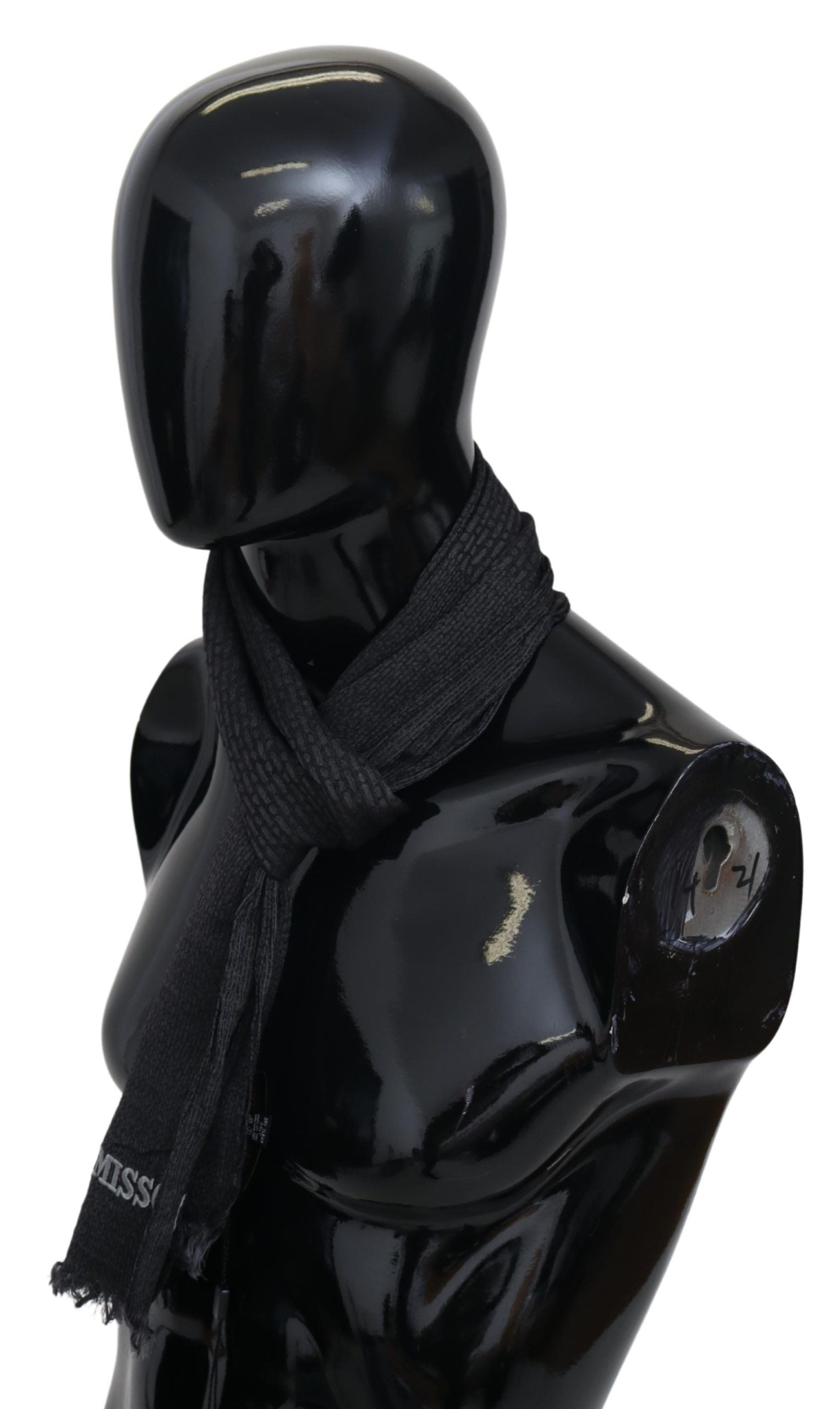 Missoni svart stickad ullhalsduk unisex