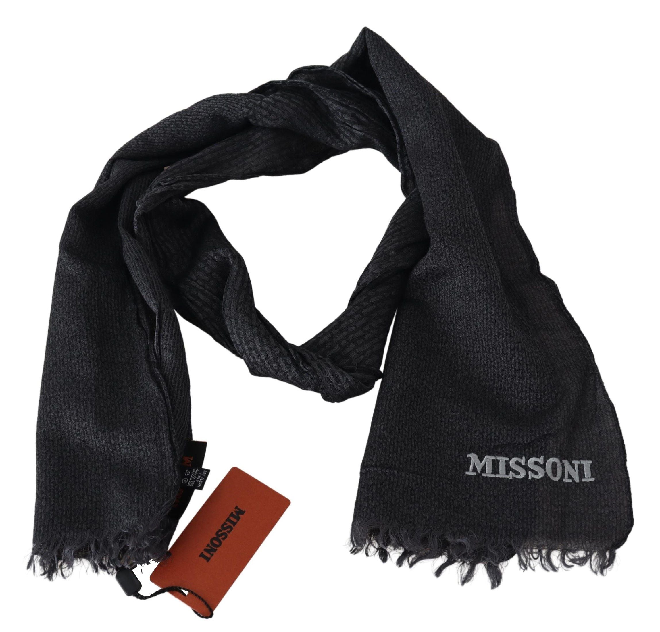 Missoni svart stickad ullhalsduk unisex
