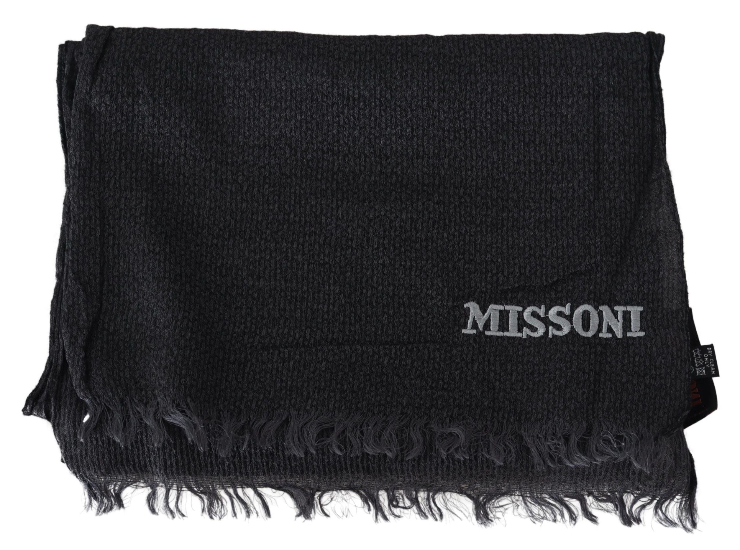 Missoni svart stickad ullhalsduk unisex