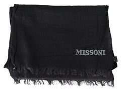 Missoni svart stickad ullhalsduk unisex