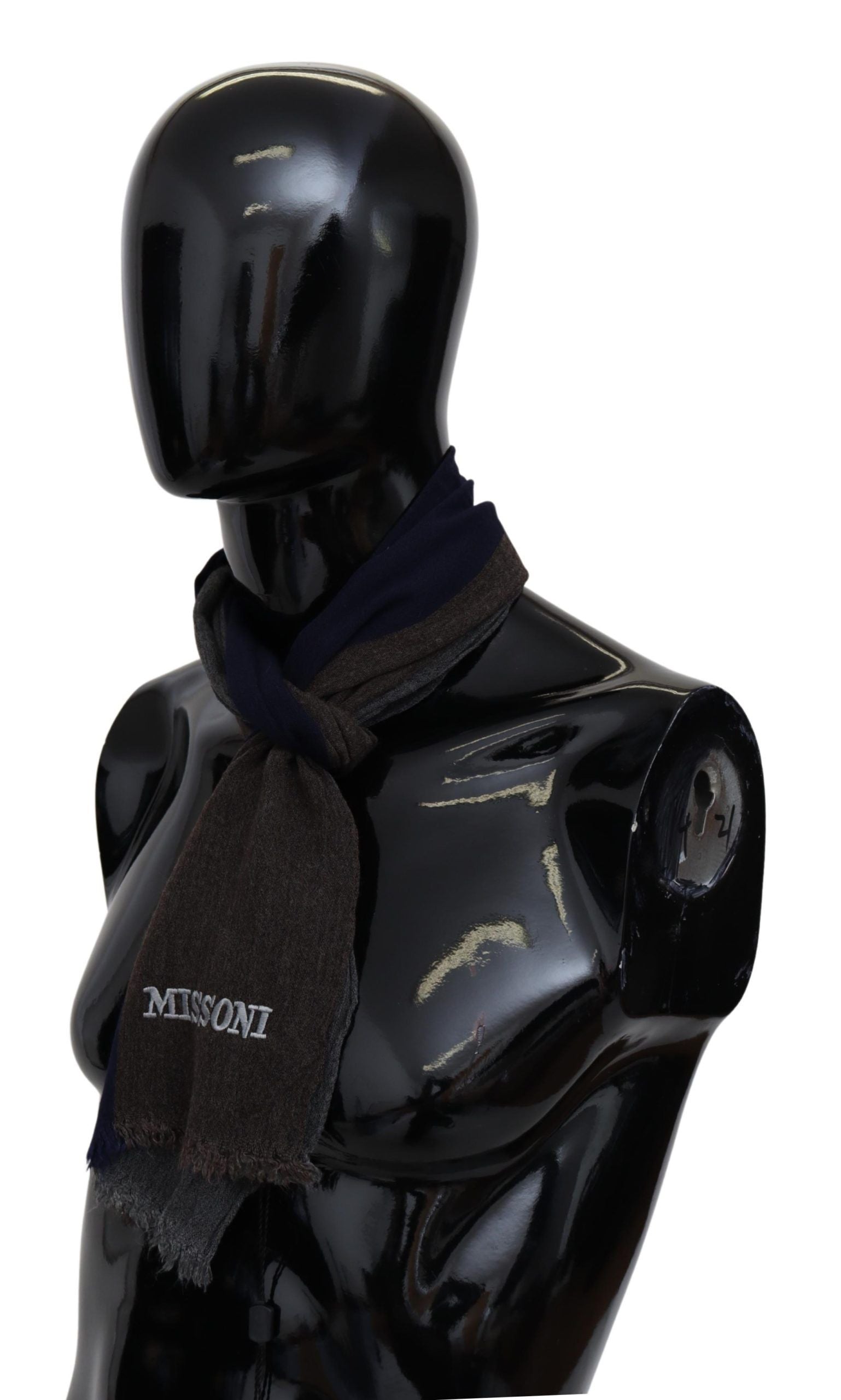 Missoni Flerfärgad Randig Ull Unisex Omlotthalsduk med Fransar