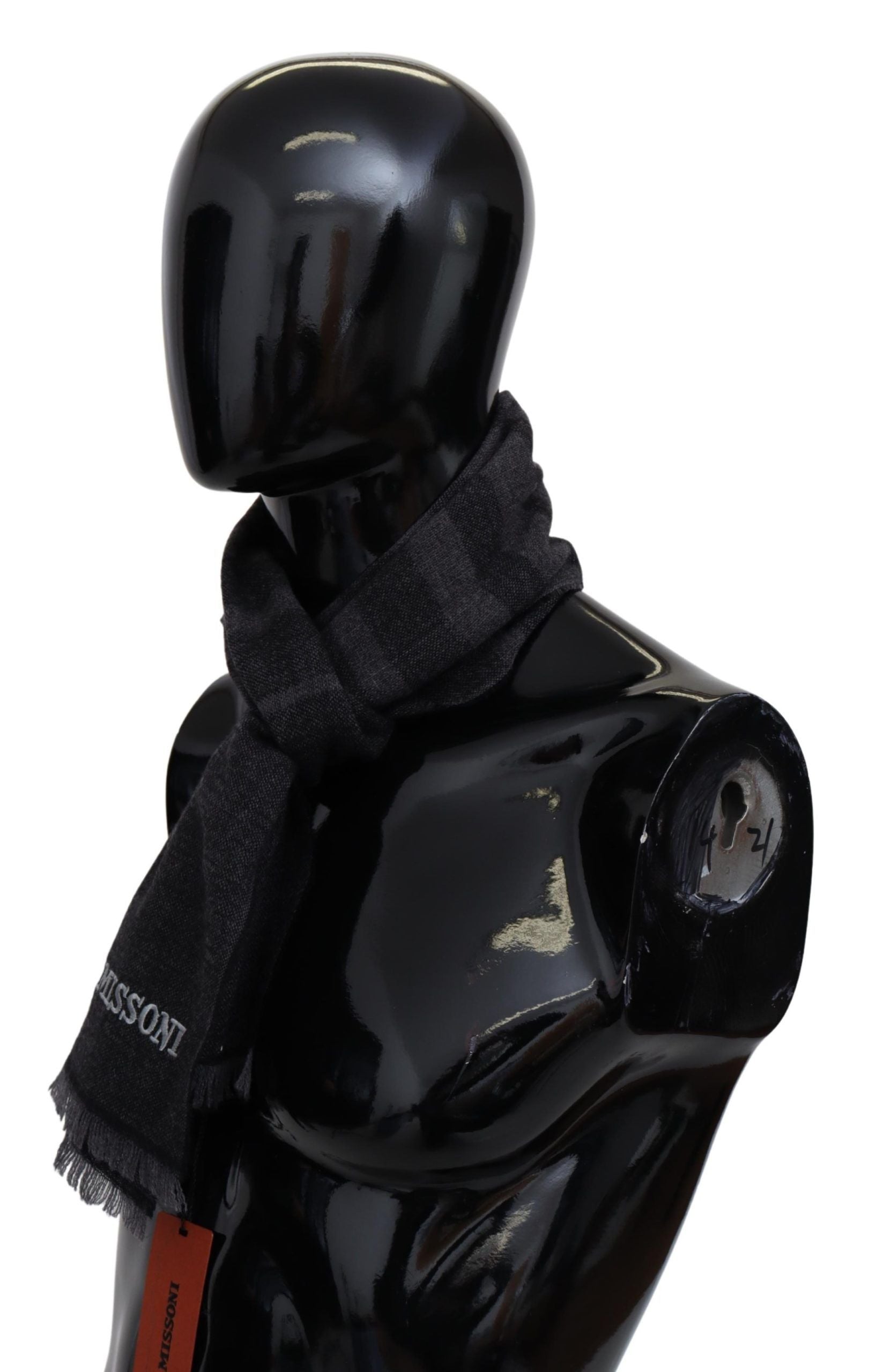 Missoni Svartrandig Ull Unisex Halsduk