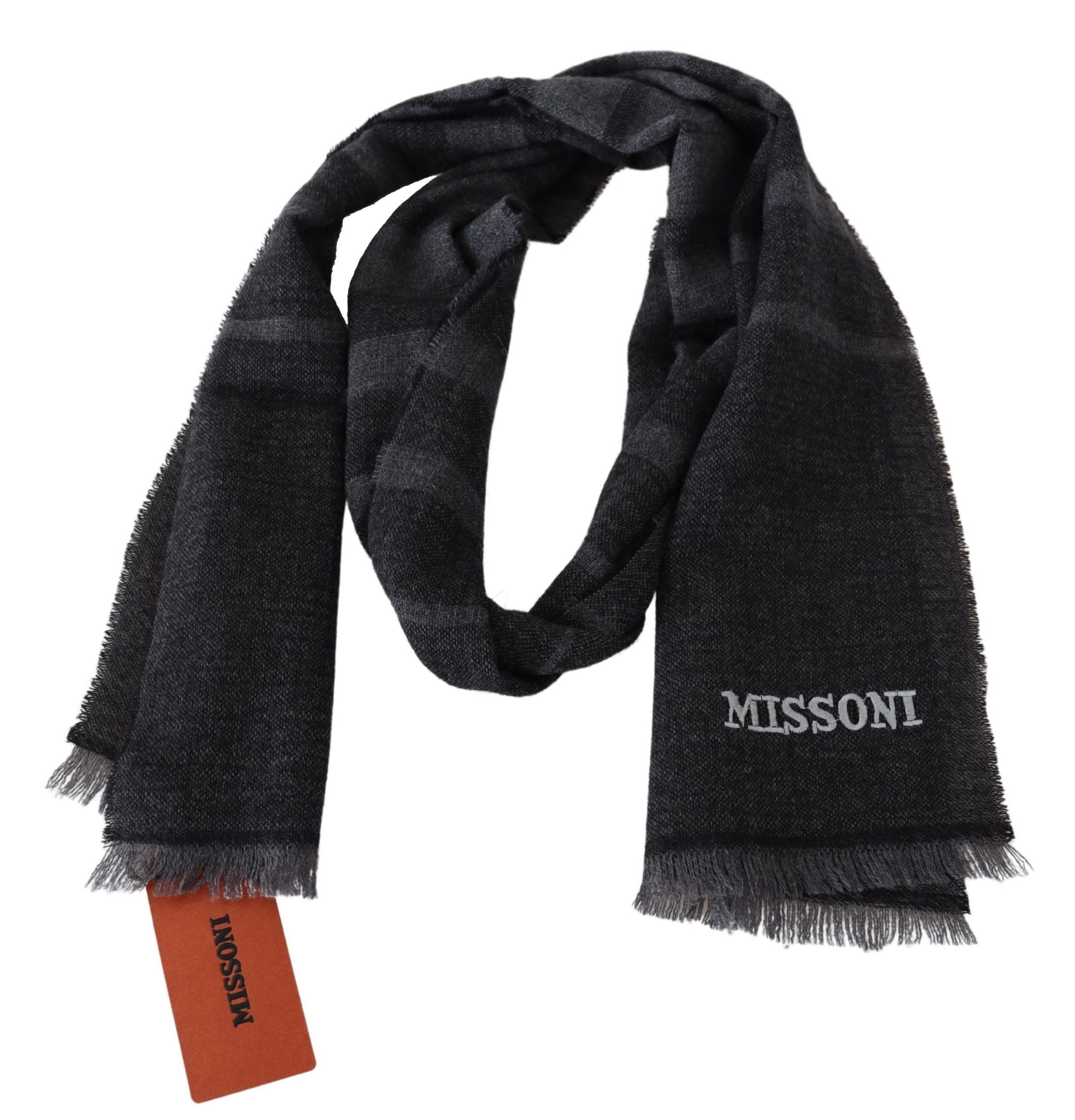Missoni Svartrandig Ull Unisex Halsduk