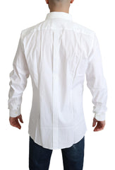 Dolce & Gabbana White Cotton Stretch Men Dress Formal Shirt