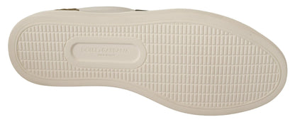 Dolce &amp; Gabbana Vita Låga Sneakers I Mocka I Läder Herr