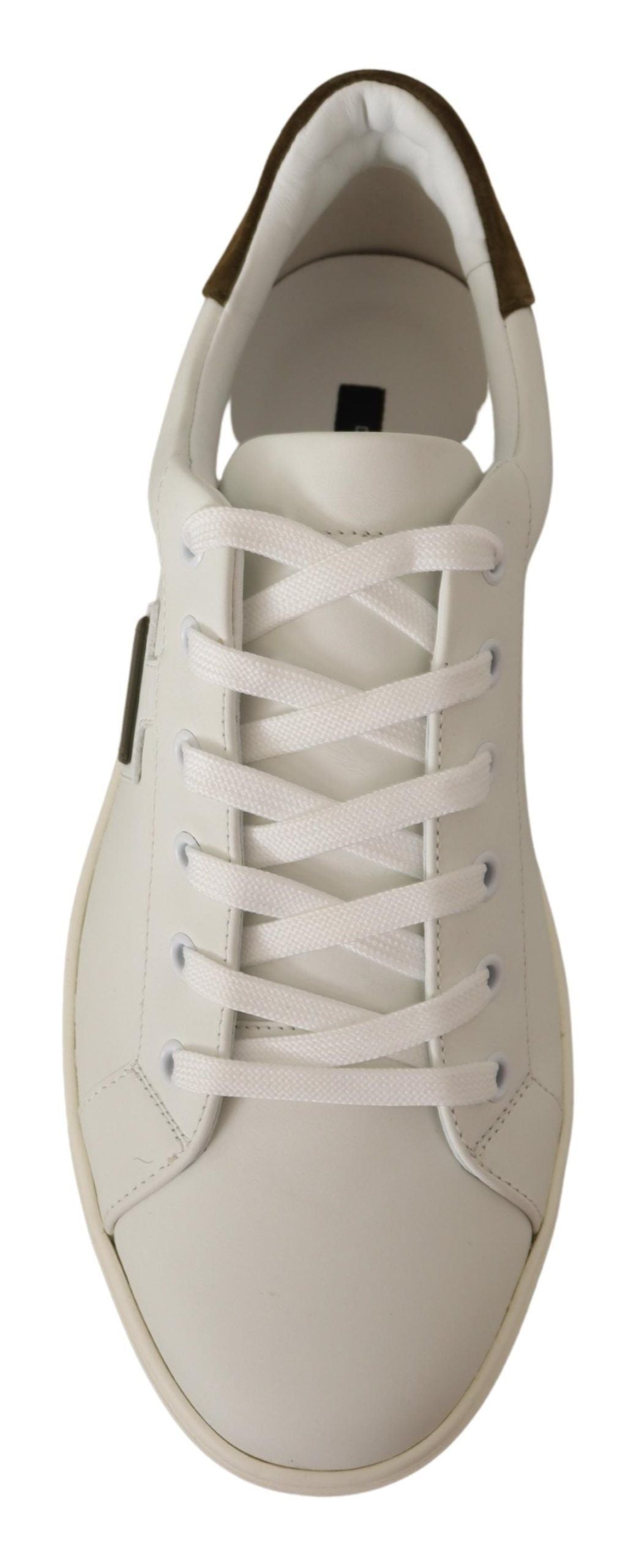 Dolce &amp; Gabbana Vita Låga Sneakers I Mocka I Läder Herr