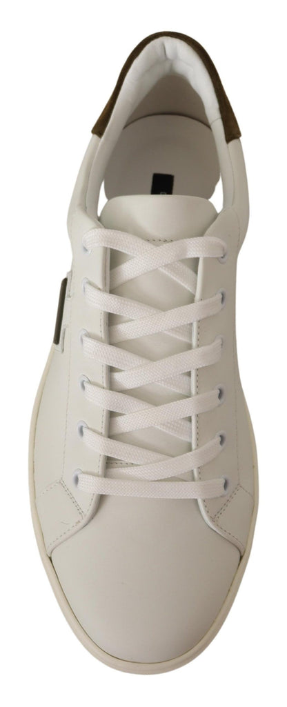 Dolce &amp; Gabbana Vita Låga Sneakers I Mocka I Läder Herr