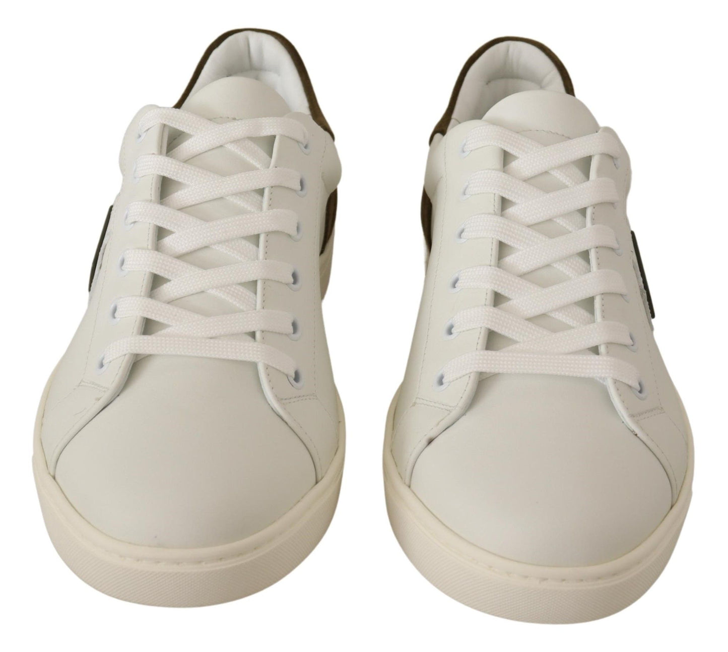 Dolce &amp; Gabbana Vita Låga Sneakers I Mocka I Läder Herr