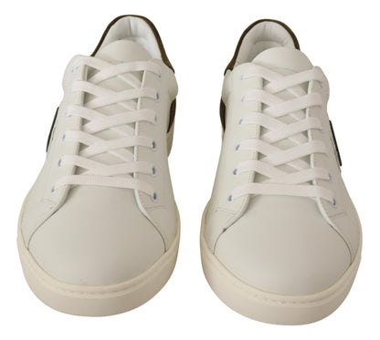 Dolce &amp; Gabbana Vita Låga Sneakers I Mocka I Läder Herr