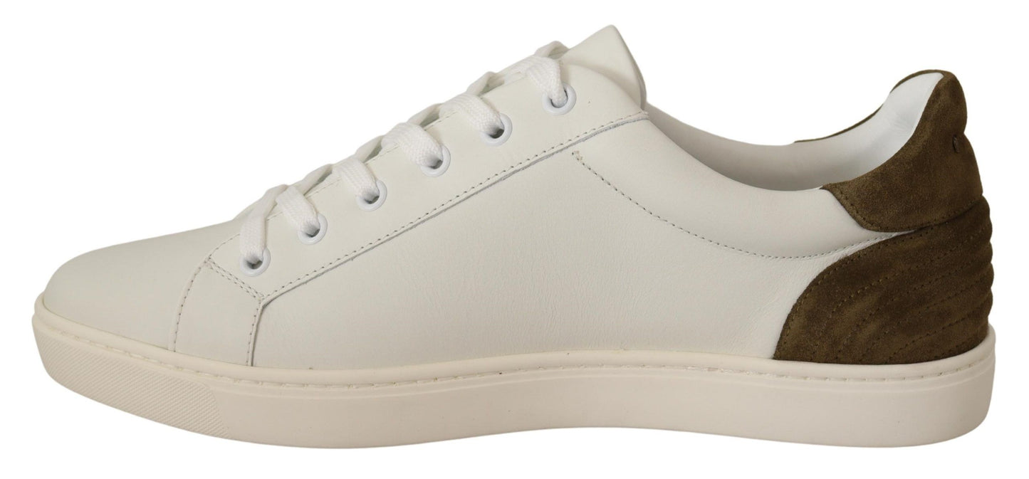 Dolce &amp; Gabbana Vita Låga Sneakers I Mocka I Läder Herr