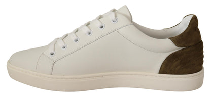 Dolce &amp; Gabbana Vita Låga Sneakers I Mocka I Läder Herr