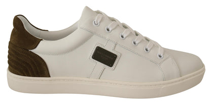Dolce &amp; Gabbana Vita Låga Sneakers I Mocka I Läder Herr