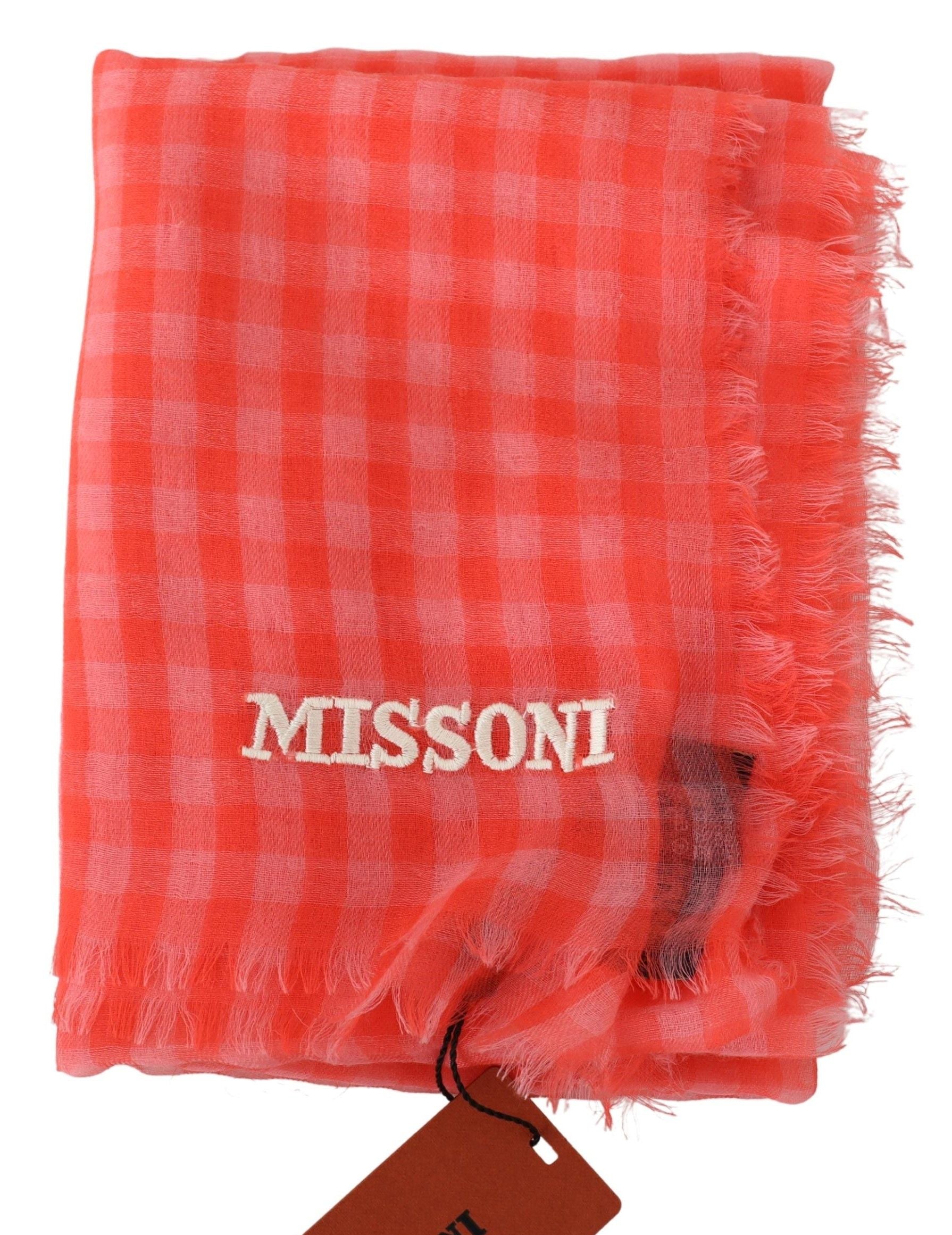Missoni Orangerutig Kashmir Unisex Omlotthalsduk med Fransar