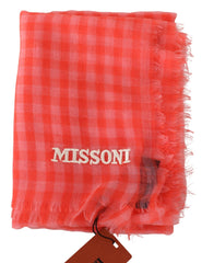 Missoni Orangerutig Kashmir Unisex Omlotthalsduk med Fransar