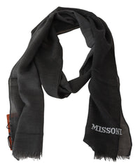 Missoni svart 100% ull unisex halsduk