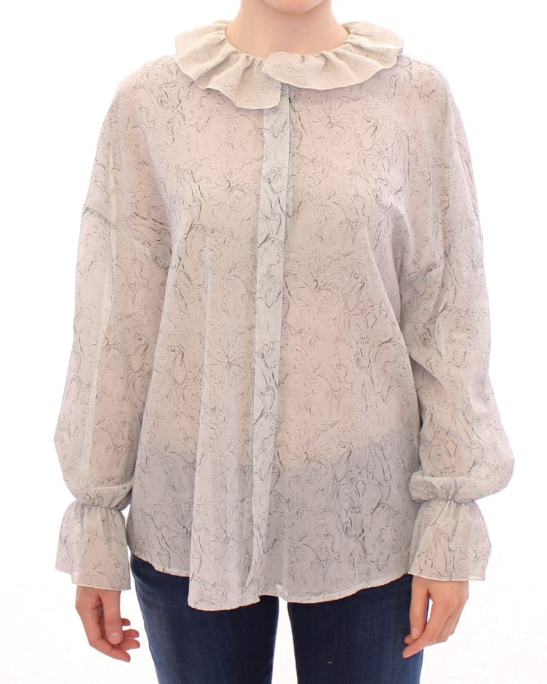 Vika Gazinskaya Blue Cotton Bluse Tunika