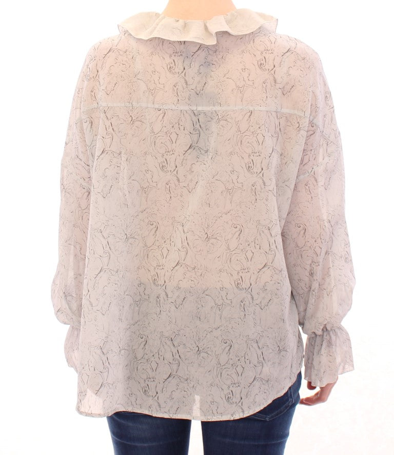 Vika Gazinskaya Blue Cotton Bluse Tunika