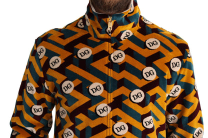 Dolce &amp; Gabbana Flerfärgad Sammets DG Logo Herrtröja