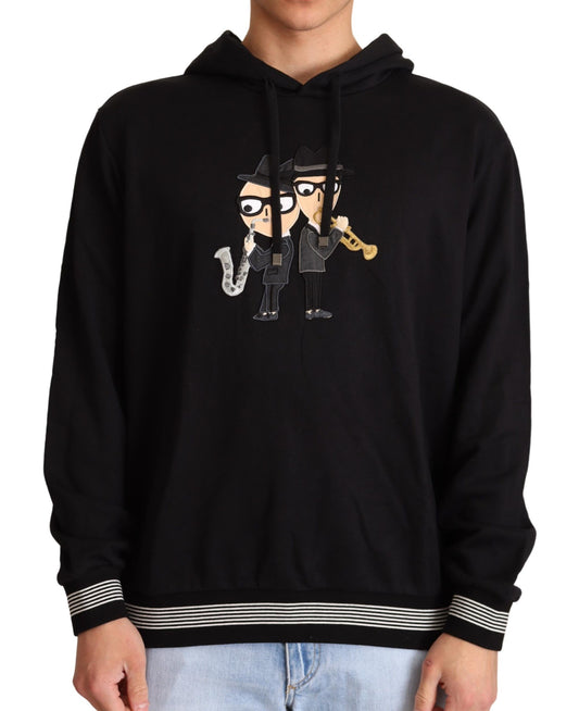 Dolce &amp; Gabbana svart bomullsgenser med hette #dgfamily