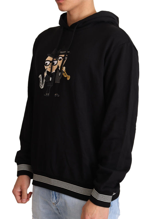 Dolce &amp; Gabbana svart bomullsgenser med hette #dgfamily