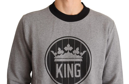 Dolce &amp; Gabbana Grå Crown King Bomullsgenser