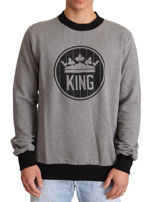 Dolce &amp; Gabbana Grå Crown King Bomullsgenser