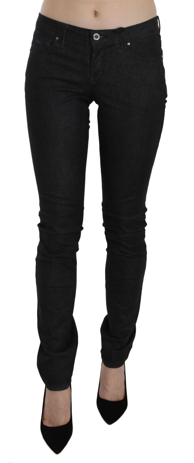 Svarta lågmidjade skinny casual jeans