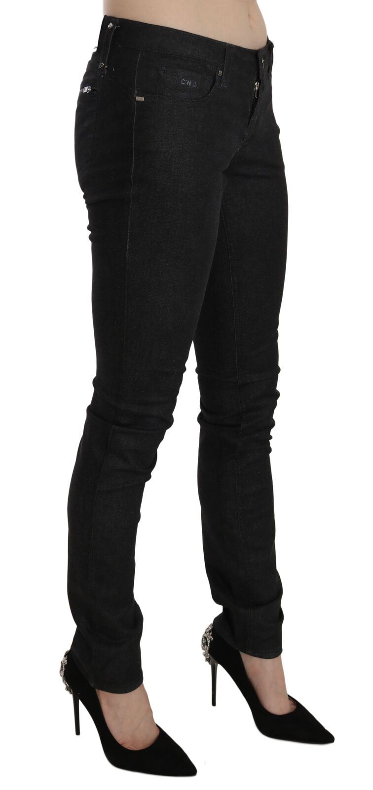 Svarta lågmidjade skinny casual jeans