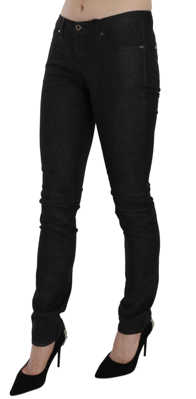 Svarta lågmidjade skinny casual jeans