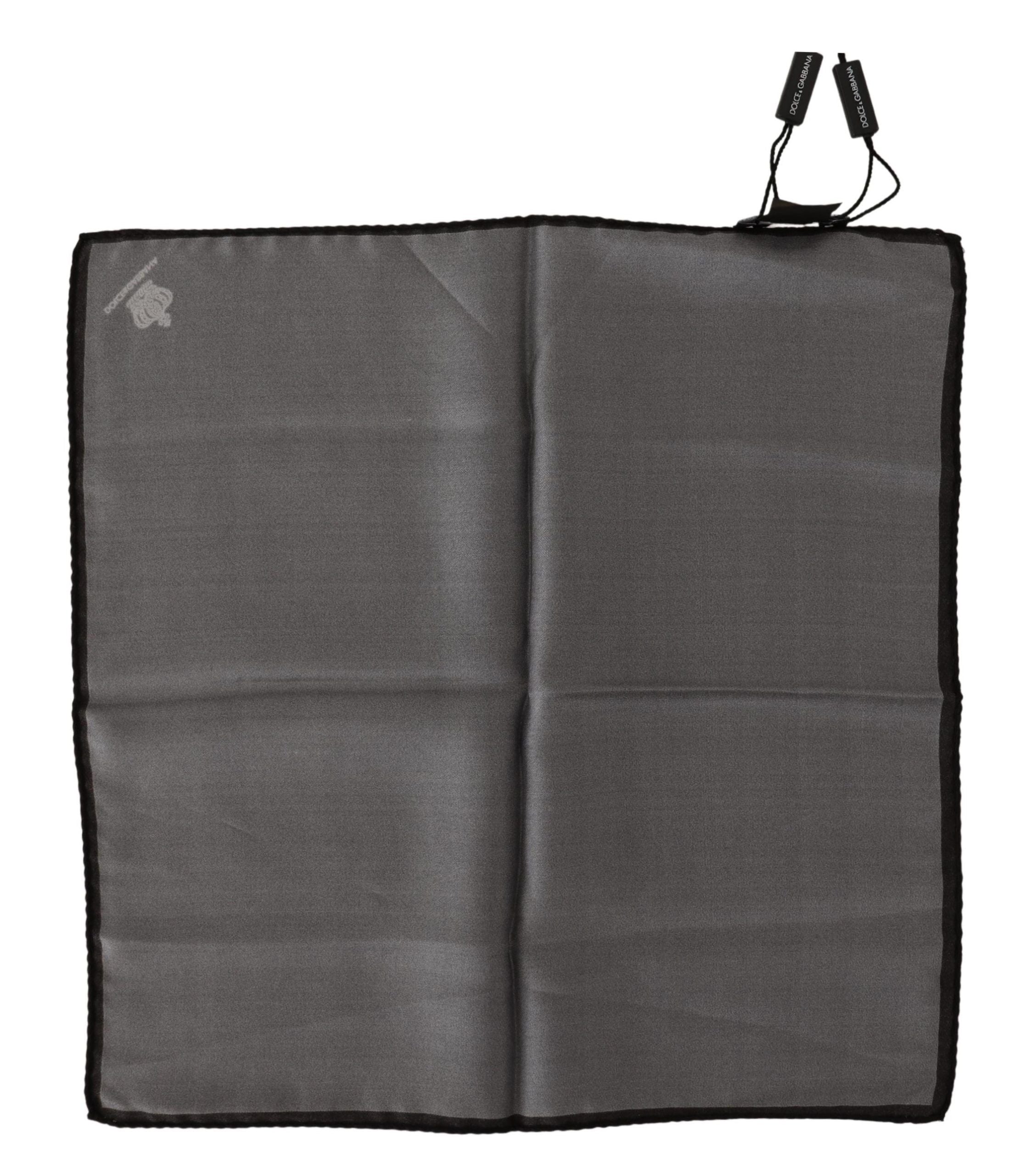 Dolce &amp; Gabbana Grått 100 % silke firkantet lommetørkle Grått 100 % silke firkantet lommetørkle