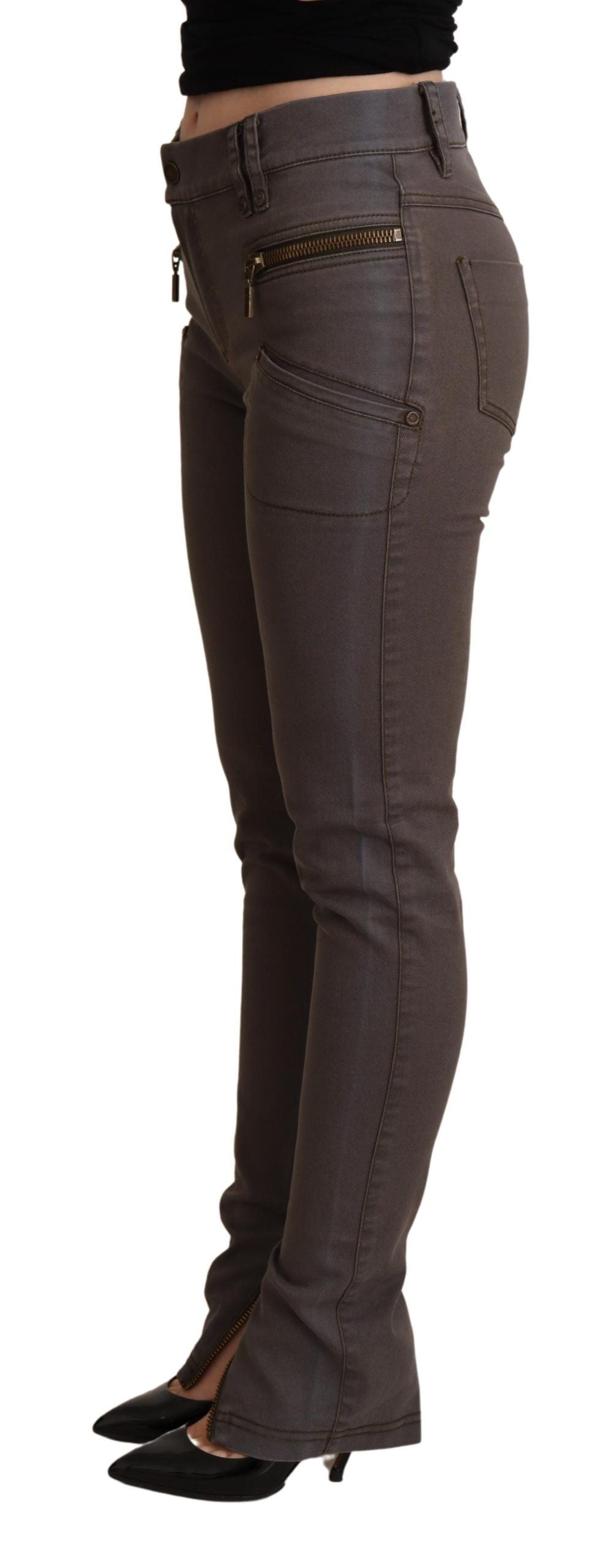 Bruna bomullsstretchiga skinny denimjeans