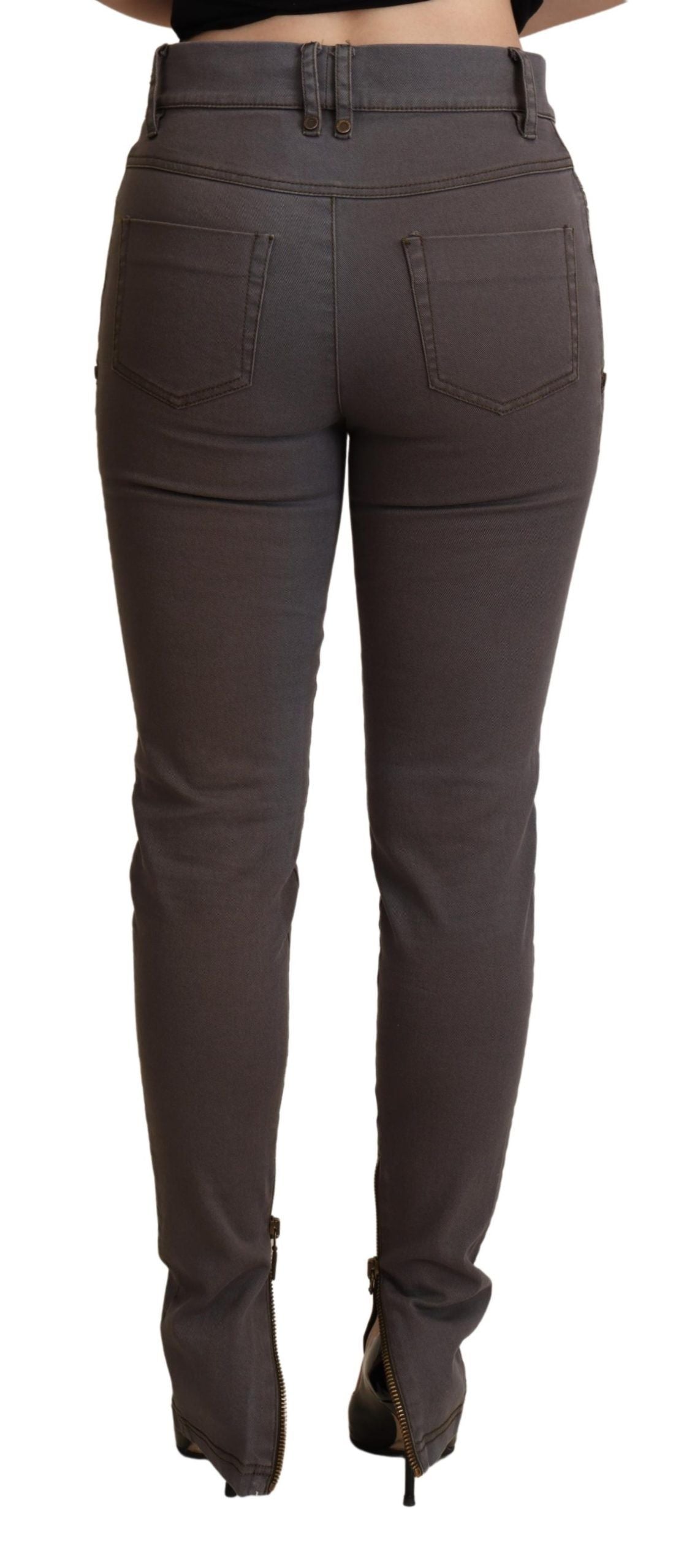 Bruna bomullsstretchiga skinny denimjeans