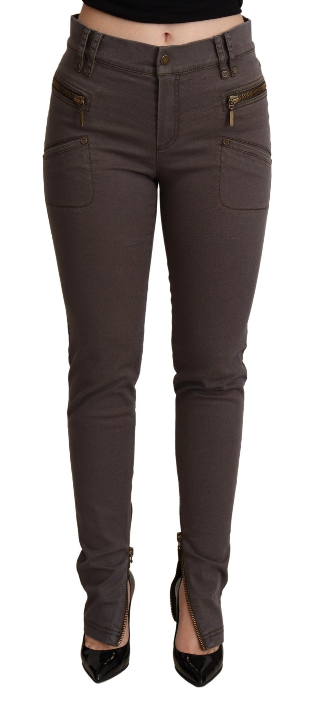 Bruna bomullsstretchiga skinny denimjeans