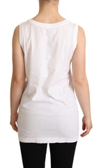 Dolce & Gabbana White La Moda Crystal Tank Top T-shirt