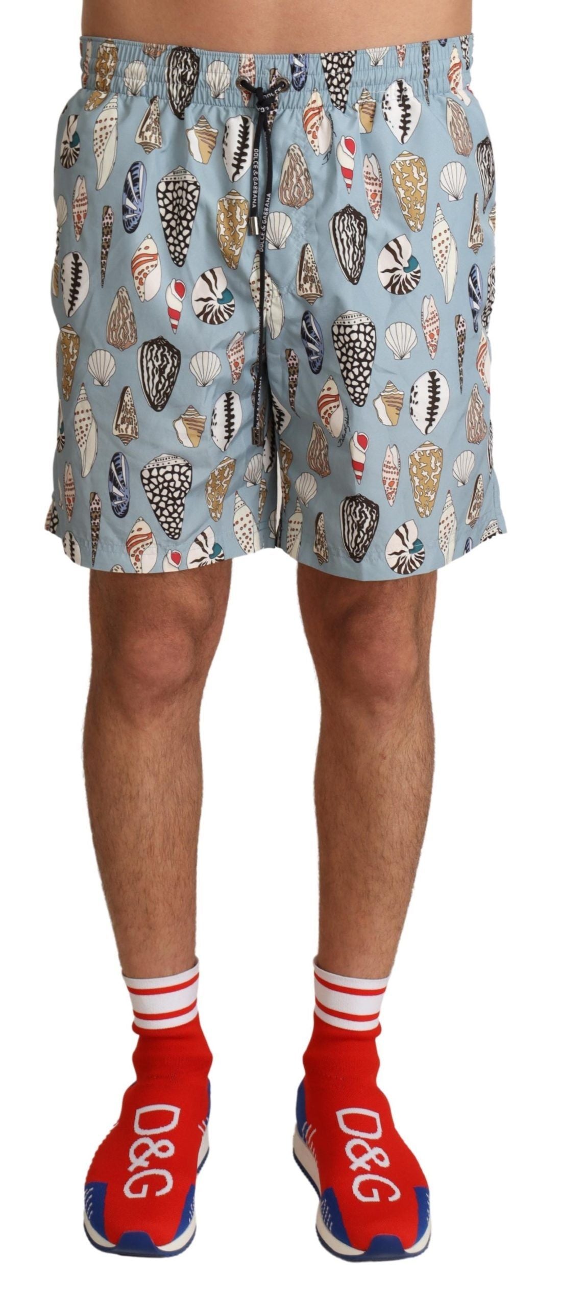 Blå snäckskal badkläder badshorts