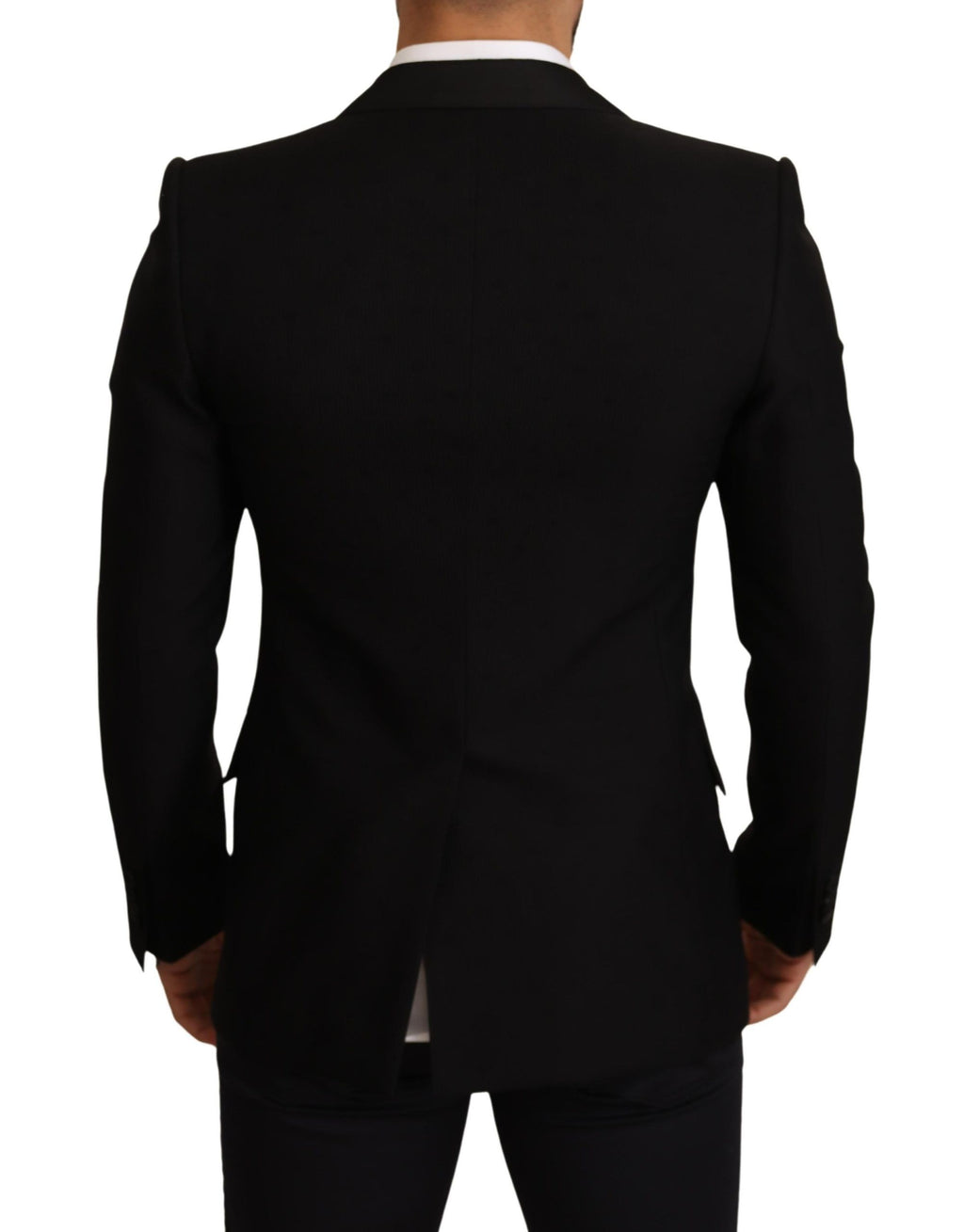 Svart ull Slim Fit kavaj jacka