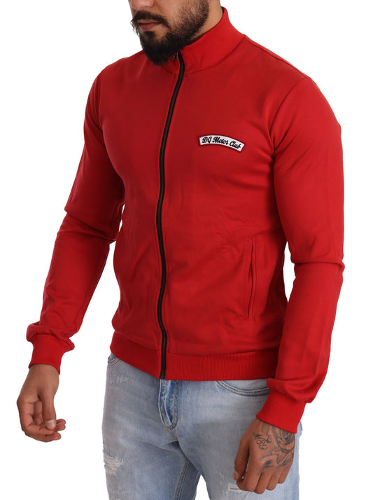 Dolce &amp; Gabbana Rød DG Motor Club Glidelås Stretch Genser